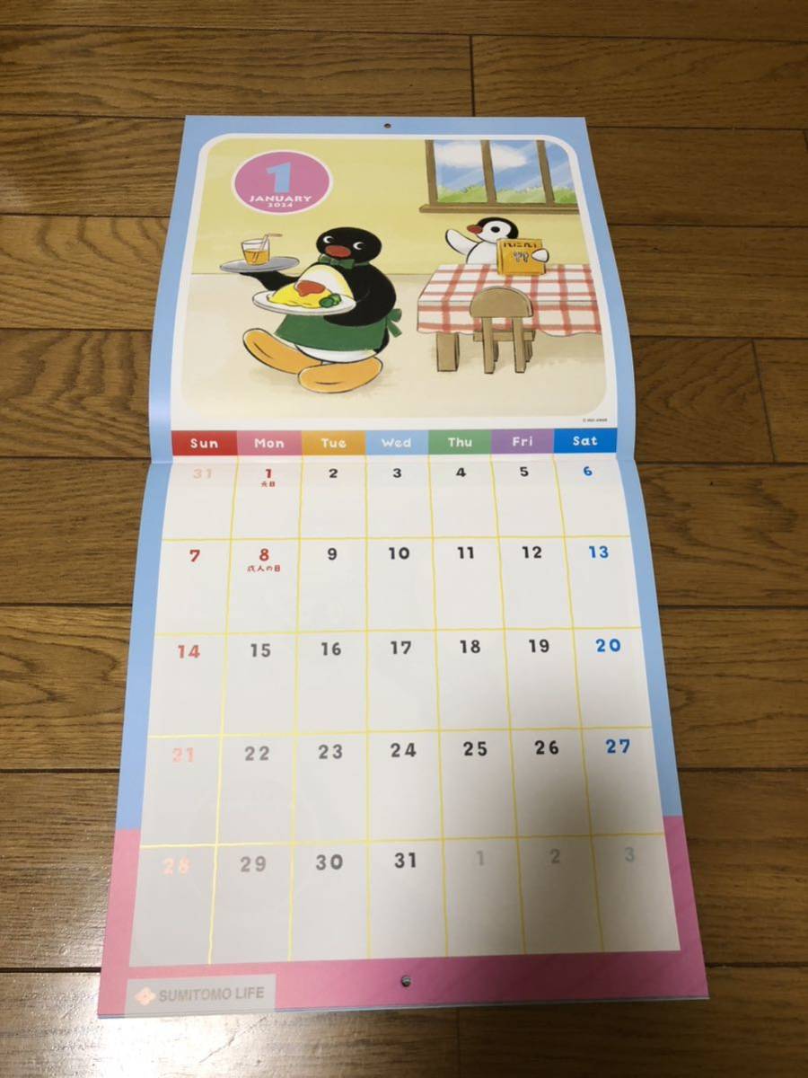 壁掛けカレンダー ピングー カレンダー 住友生命　　　PINGU 2024 暦_画像2