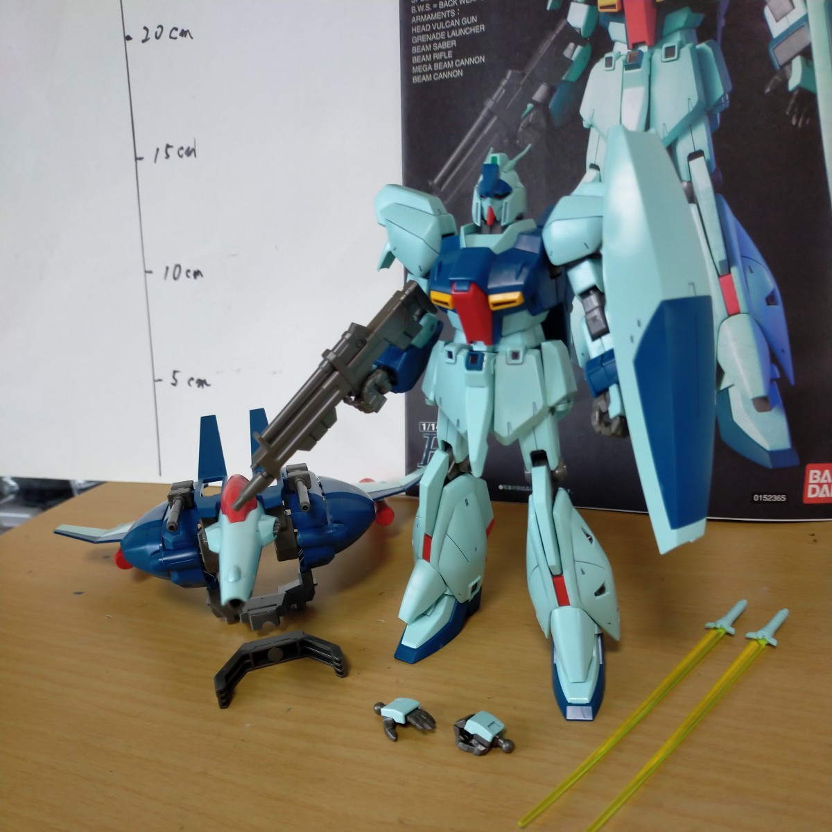 HGUC 1/144 RGZ-91 リ・ガズィ BWS付属 素組 完成品 ガンダム NT UC ジャンク 逆襲のシャア ガンプラ ユニコーン ナラティブ フィギュア HG_画像の仕上げ、墨入れ、説明書付き