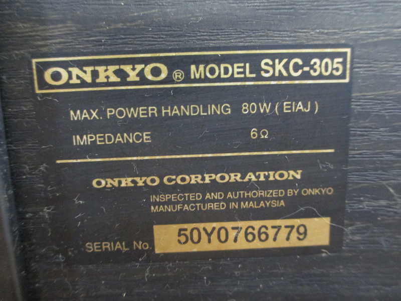 【Y10/S】ONKYO オンキョー センタースピーカー SKC-305 80W 6Ω 音出しOK_画像6