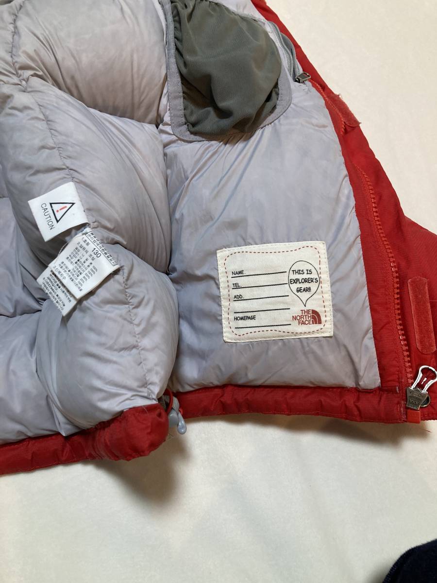 THE NORTH FACE ダウン ジャケット 赤　サイズ130 キッズ ノースフェイス 　韓国　バルトロ　子供　ジュニア_画像5