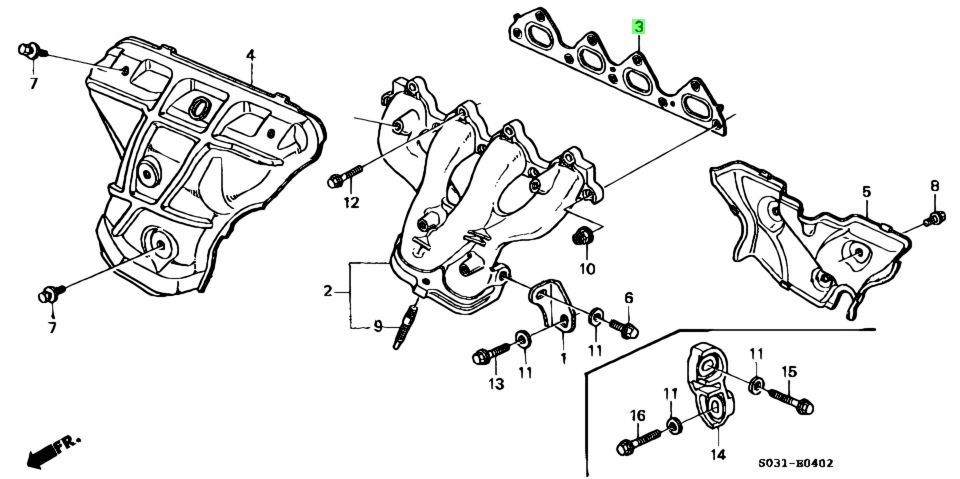 未使用 ホンダ 純正 シビックタイプR EK9 エキマニガスケット エキゾースト ガスケット B型エンジン b16a b16b_画像2