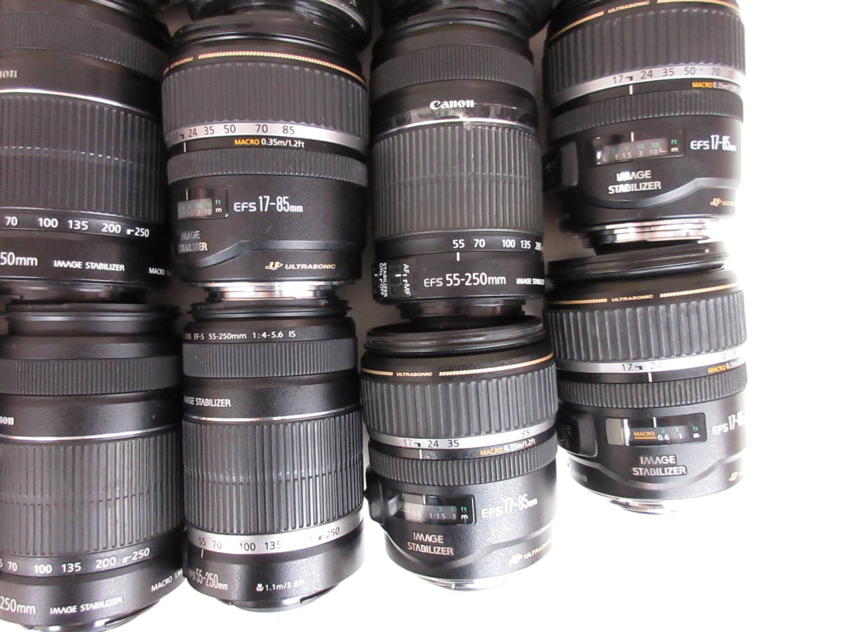 (3978U)ジャンク Canon EFS 17-85mm 4-5.6IS USM 55-250mm 4-5.6IS 等 キヤノン まとめてセット 30本 動作未確認 同梱不可_画像5