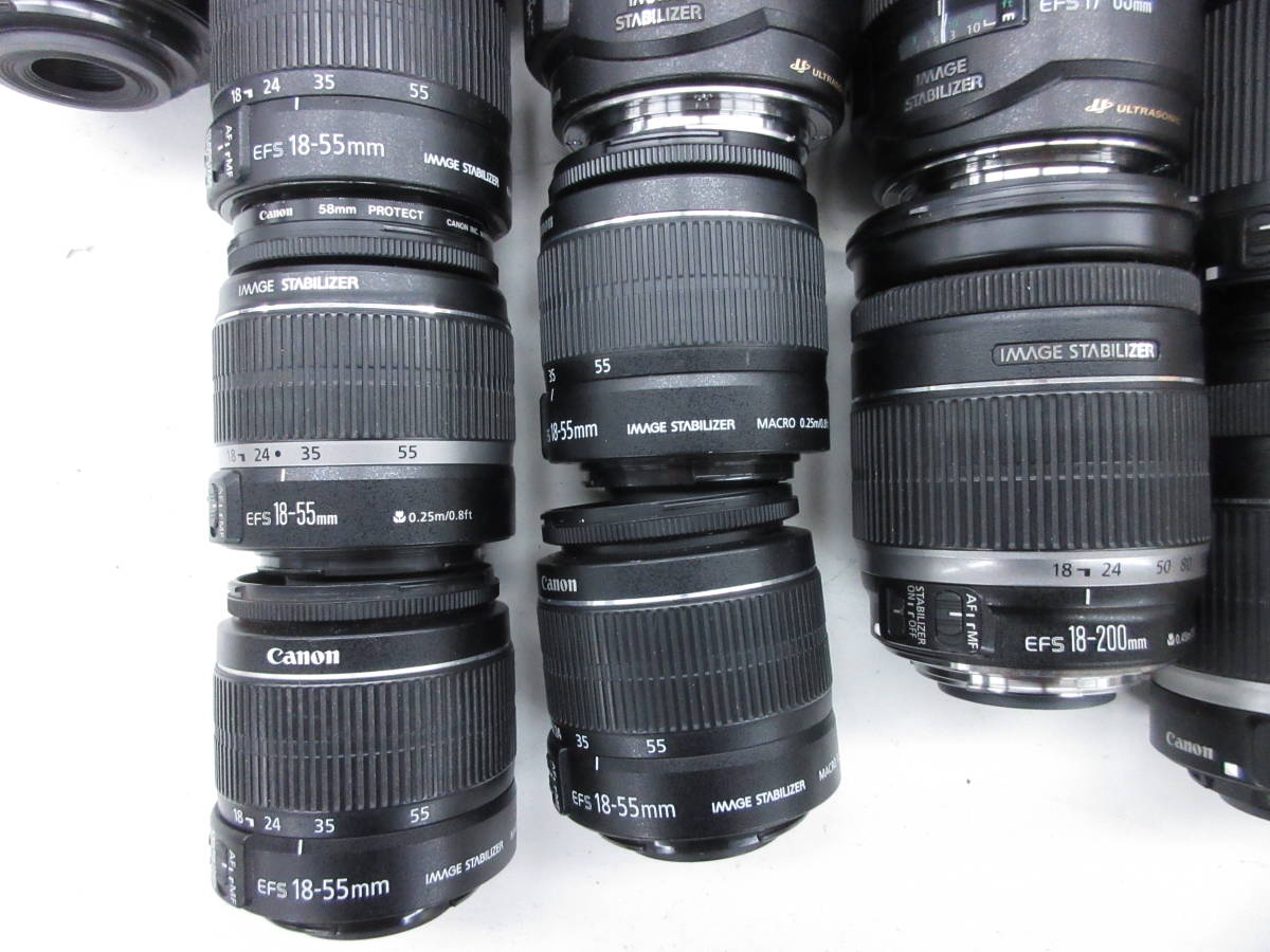 (4086U)ジャンク Canon EFS18-55mm 3.5-5.6ISⅡ 55-250mm 4-5.6ISⅡ 等 キヤノン まとめてセット 30本 動作未確認 同梱不可_画像3
