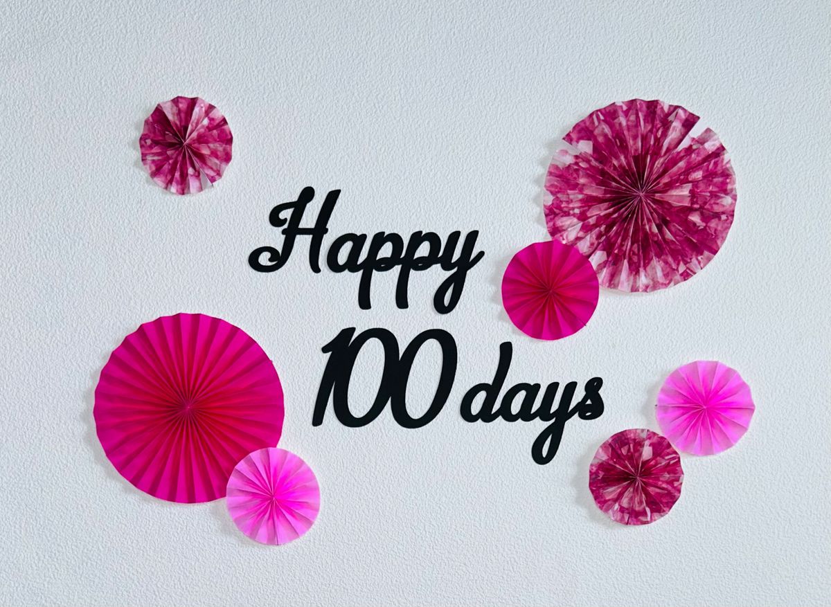 100日祝い　お食い初め　祝百日　百日祝い　ハーフバースデー　バースデー　誕生日　ペーパーファン　おうちフォト　壁面飾り　飾り