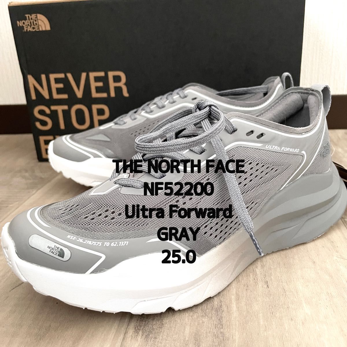 【新品未使用】THE NORTH FACE ザノースフェイス ウルトラフォワード スニーカー ランニング グレー 25.0