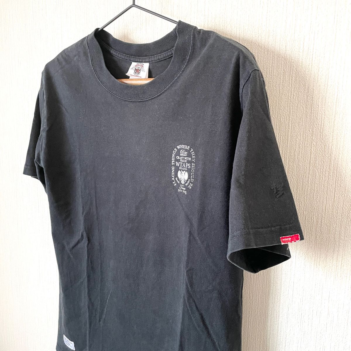 【WTAPS】 ダブルタップス クルーネックTシャツ 半袖 ロック バックプリント 匿名配送 メンズ 黒 ブラック S