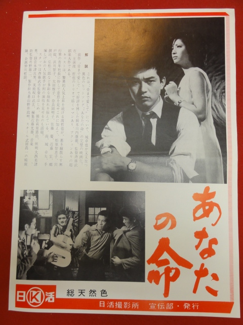 cb9574『あなたの命』日活写真ニュース渡哲也松原智恵子宍戸錠浜川智子