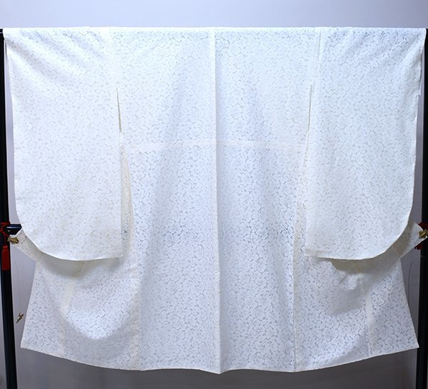 二尺袖着物 単品 仕立て上がり 総レース 着物丈は着付けし易いショート丈 白色 卒業式 新品（株）安田屋 NO39475-1_画像1