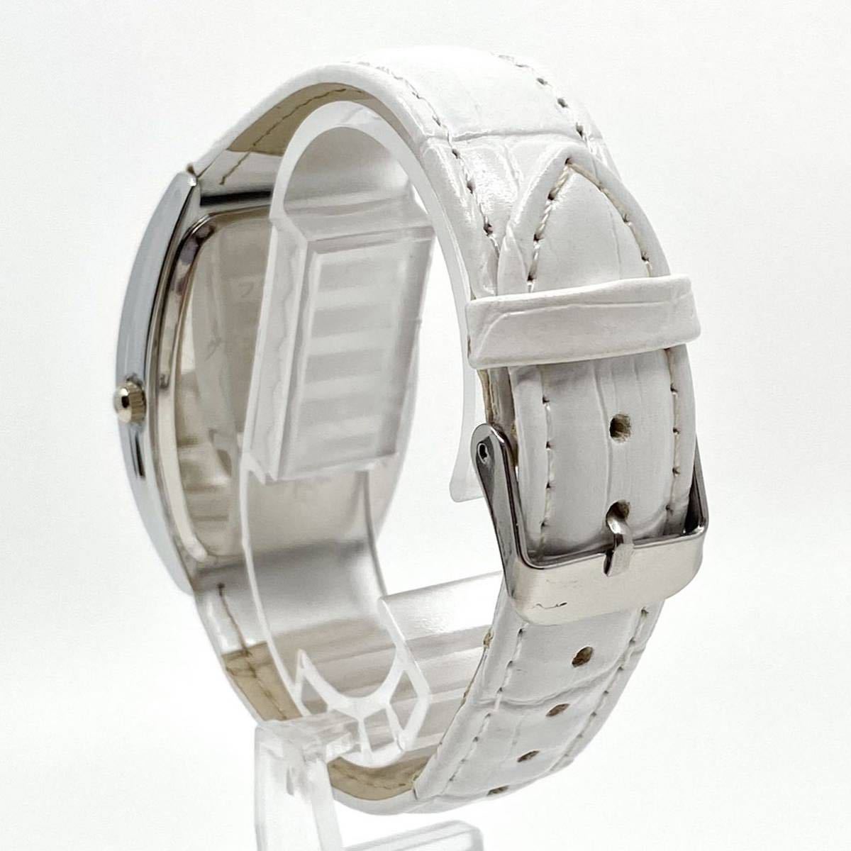 フランク三浦 GRECO ROMAN 腕時計 トノー マルチカラー quartz クォーツ 3針 シルバー 銀 レザーベルト ホワイト 白 グレコローマン Y159_画像5