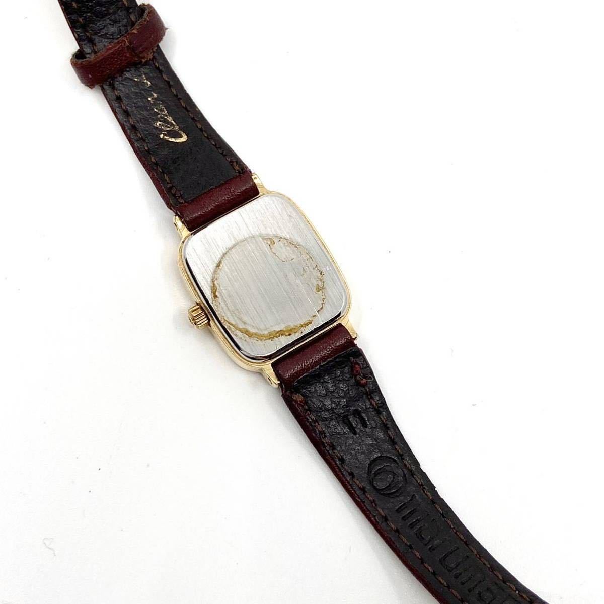 TISSOT 腕時計 クォーツ quartz 2針 Swiss スイス製 レザーベルト ホワイト ゴールド ブラウン 白 金 茶 maruman ティソ Y185の画像8