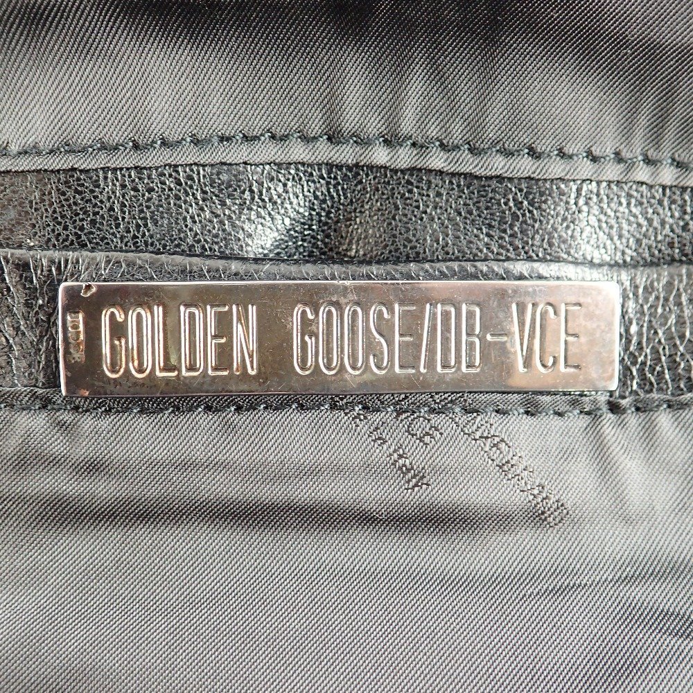 【国内正規/1円】GoldenGoose ゴールデングース 964113 baseball paint ダブルライダース ジャケット S ブラック メンズ_画像5