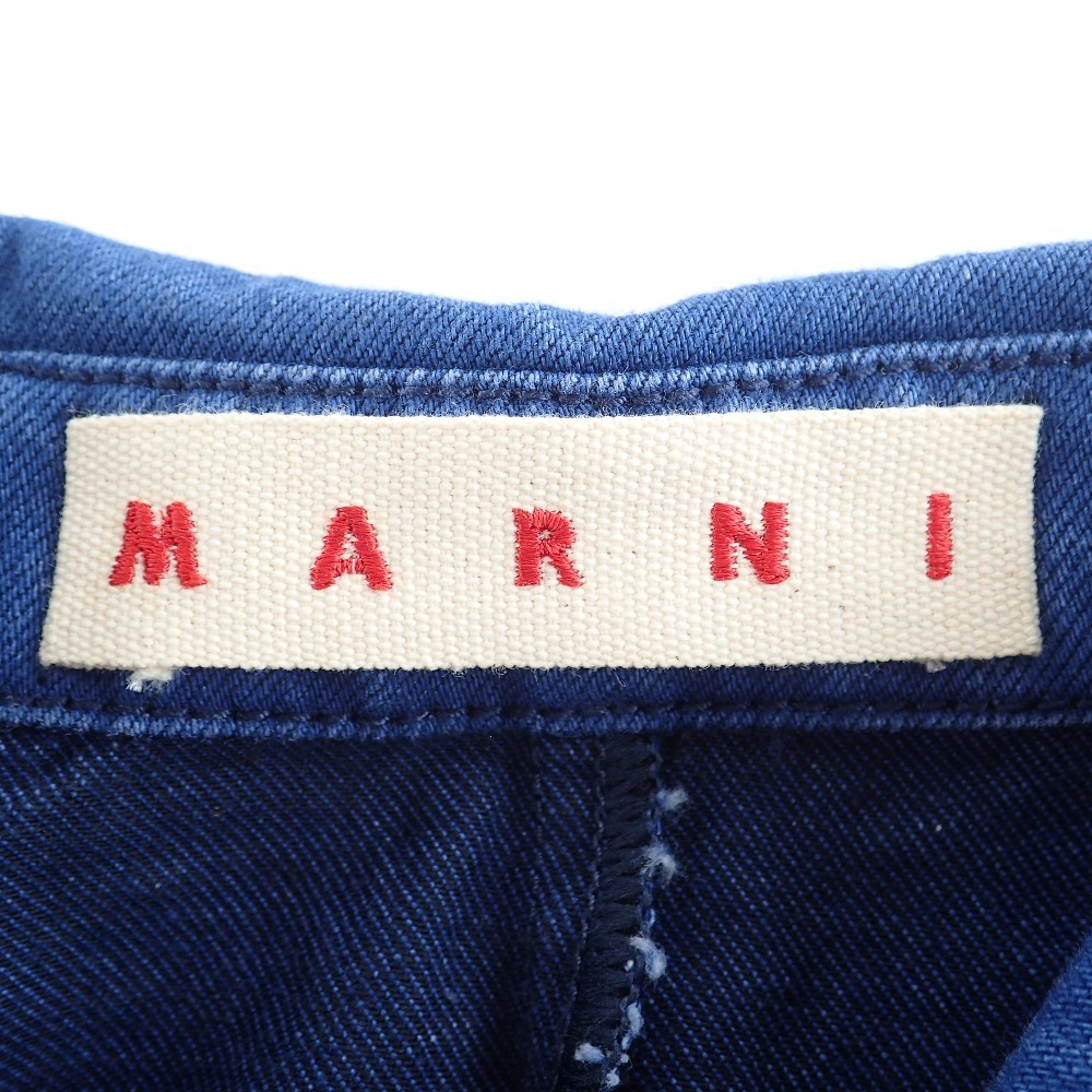 MARNI マルニ S17CAJDV04A デニム フリル ブラウス ブルー 40 トップス コットン レディース 中古の画像4