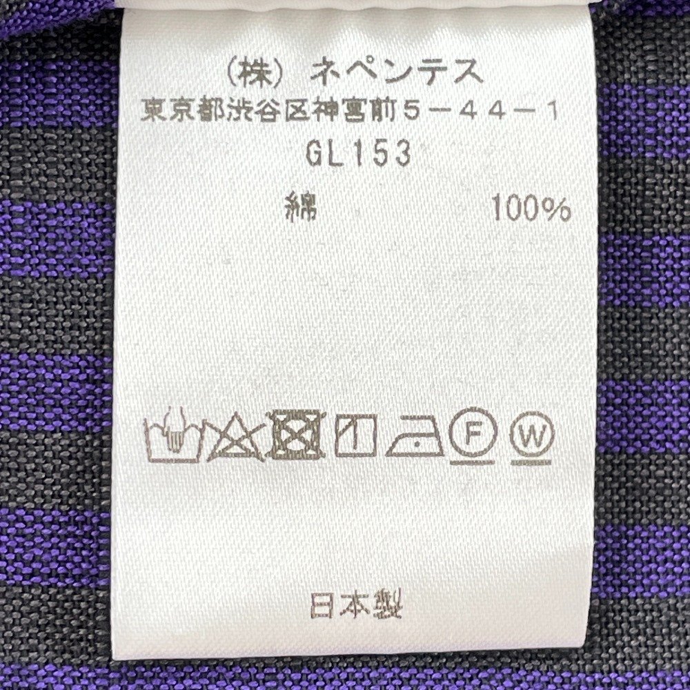 1円 NEEDLES ニードルズ GL153 Aizu-Tsumugi パープル コットン ストライプ チョアコート コート M パープル メンズ_画像5
