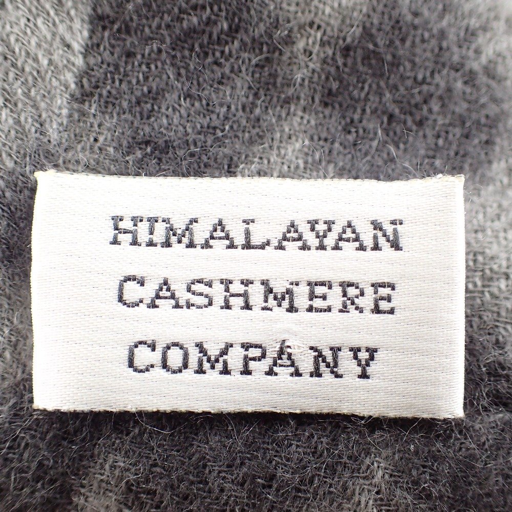 【即決】Himalayan Cashmere Company ヒマラヤンカシミアカンパニー チェック柄 カシミヤ100% ストール(肩掛け) グレー_画像3