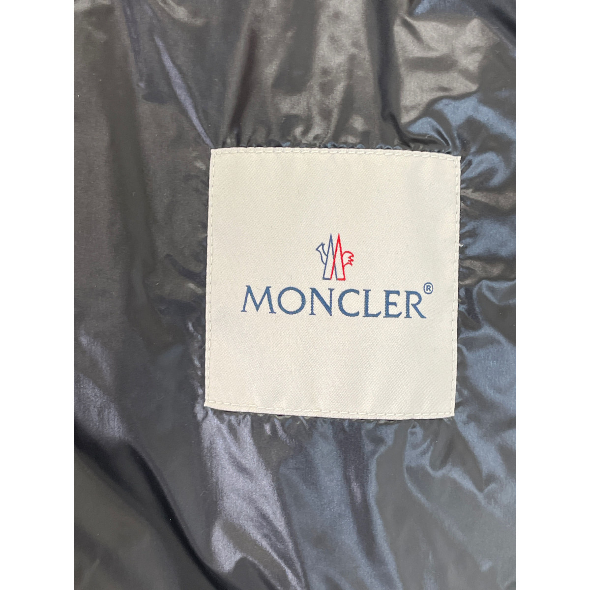 新品同様/国内正規/17年製 MONCLER モンクレール GUI 胸元ロゴワッペン ダウン ベスト 6 ブラック メンズ_画像5