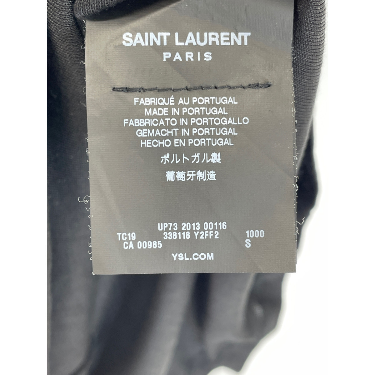 国内正規/ SAINT LAURENT PARIS サンローランパリ 338118 シルク100％ 半袖Tシャツ/ トップス S ブラック レディース_画像6