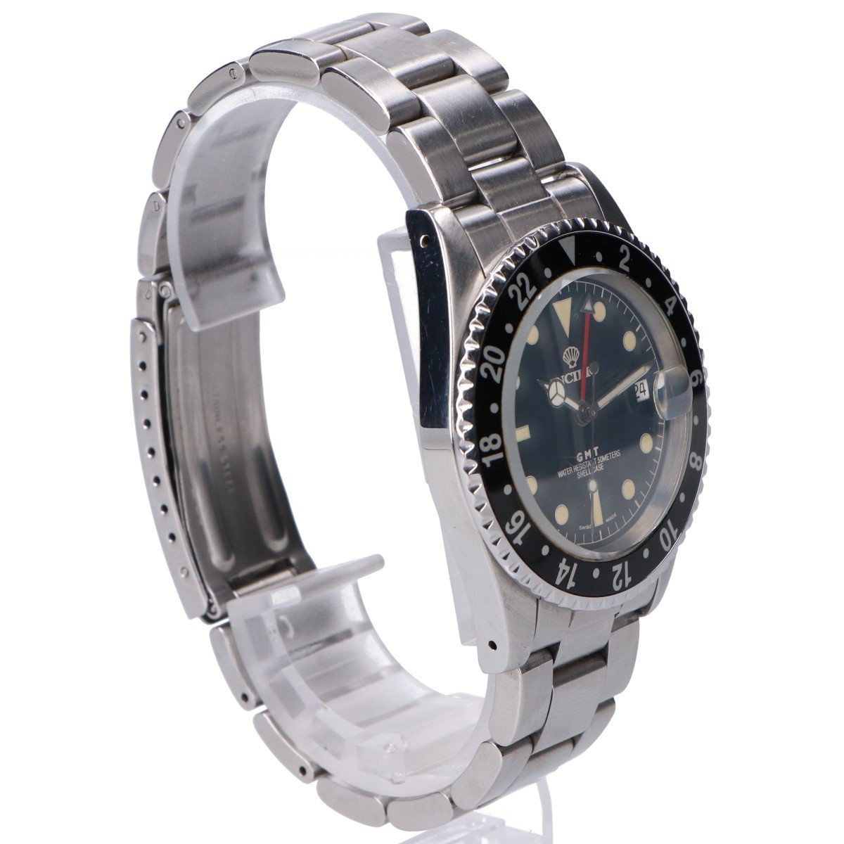 【1円】 INCIPIO インシピオ SSステンレス A9500 GMT自動巻き 腕時計 シルバー メンズ_画像5