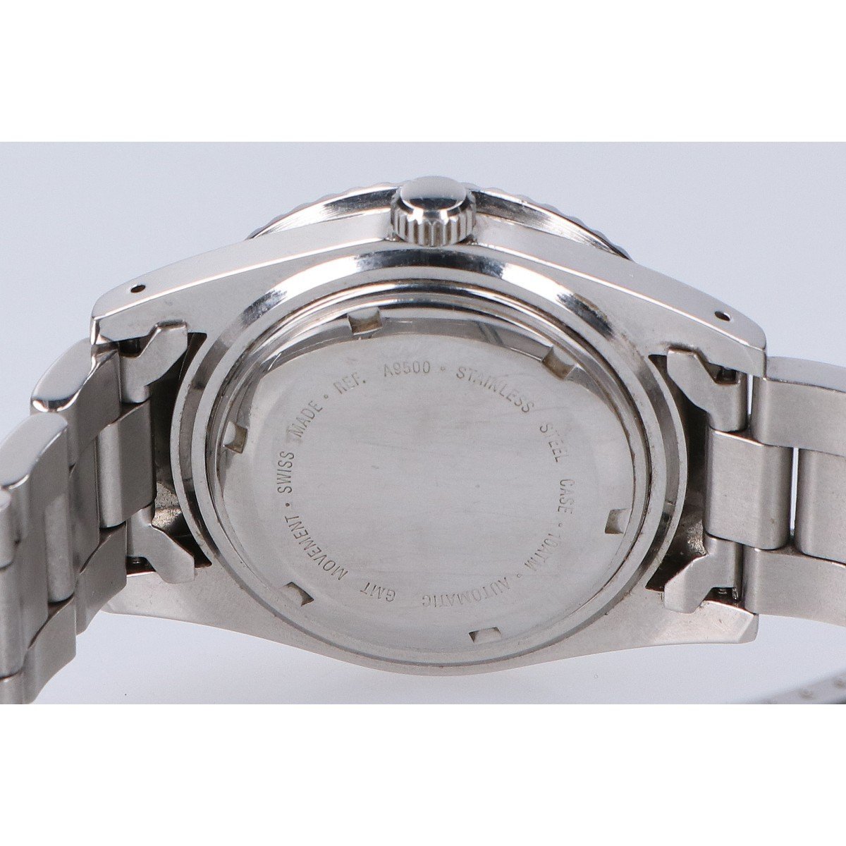 【1円】 INCIPIO インシピオ SSステンレス A9500 GMT自動巻き 腕時計 シルバー メンズ_画像6