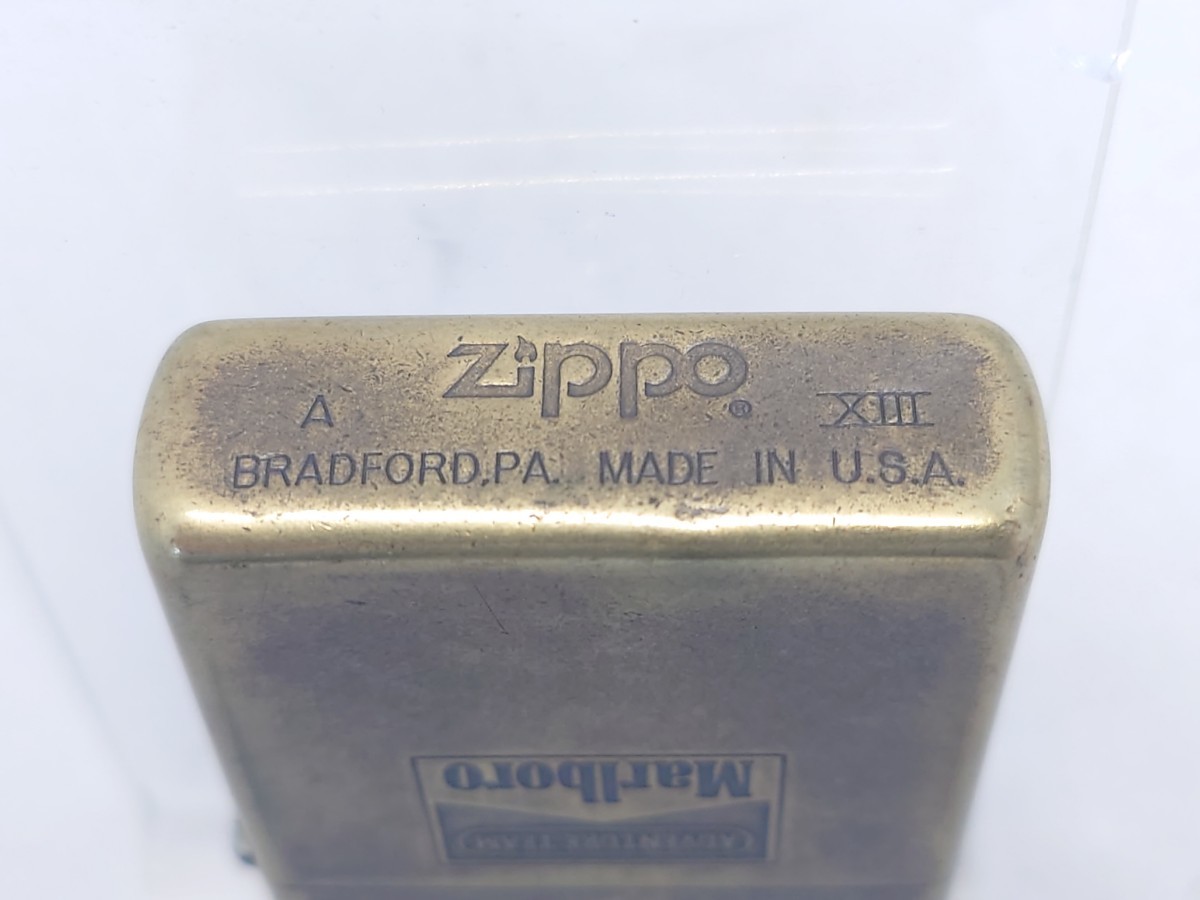 ZIPPO　ジッポー　Marlboro ADVENTURE　TEAM　マルボロ コンパス　メタル貼り　古美仕上げ 1997年製_画像4