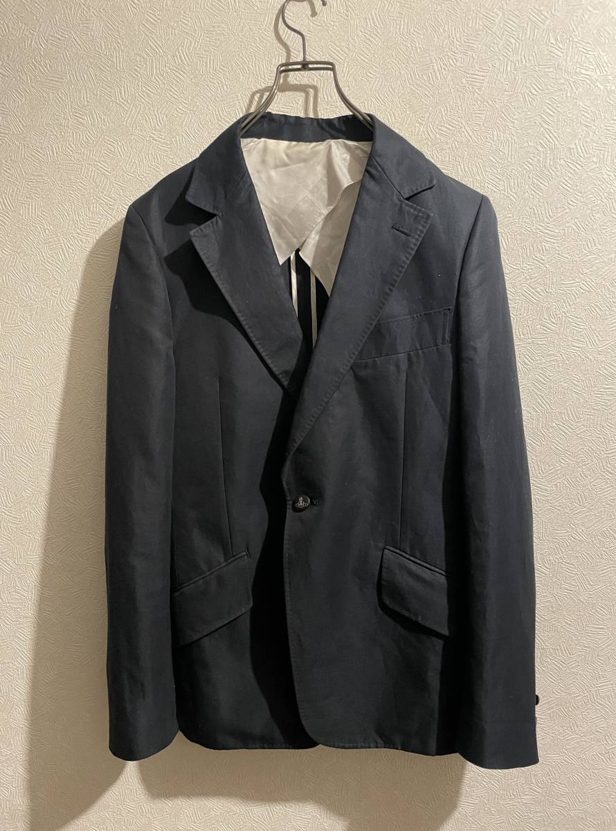 ◯ Vivienne Westwood MAN コットン テーラード ジャケット / ヴィヴィアン ウェストウッド リネン ネイビー 紺 46 Mens #Sirchive