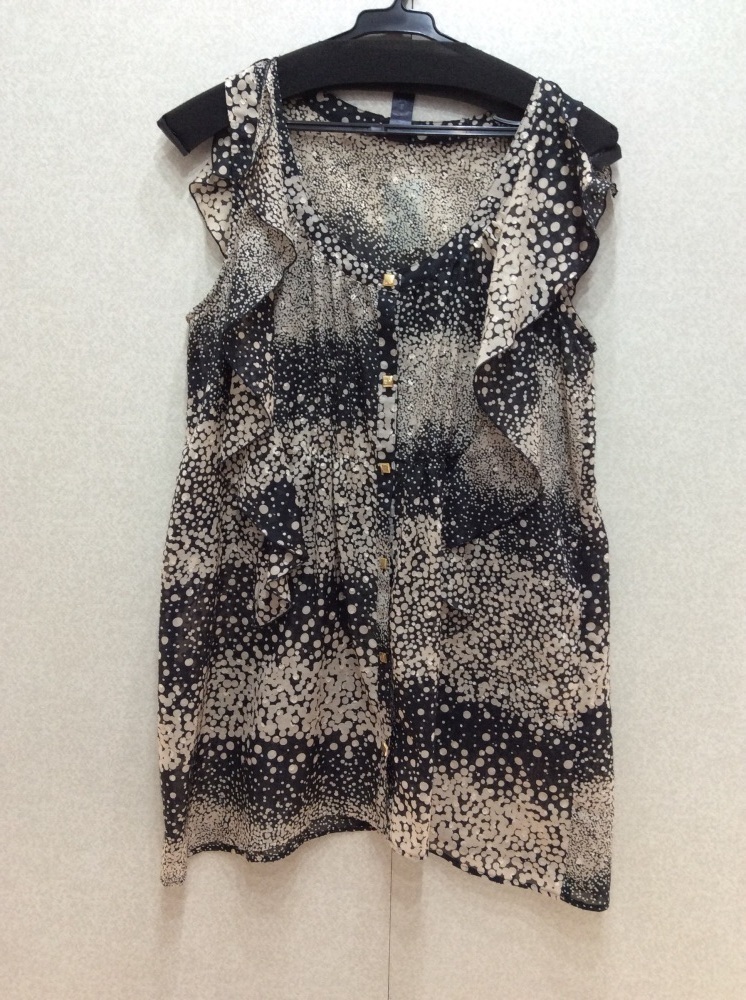 sabena black × beige various dot front opening North li tunic made in Japan size inscription none 