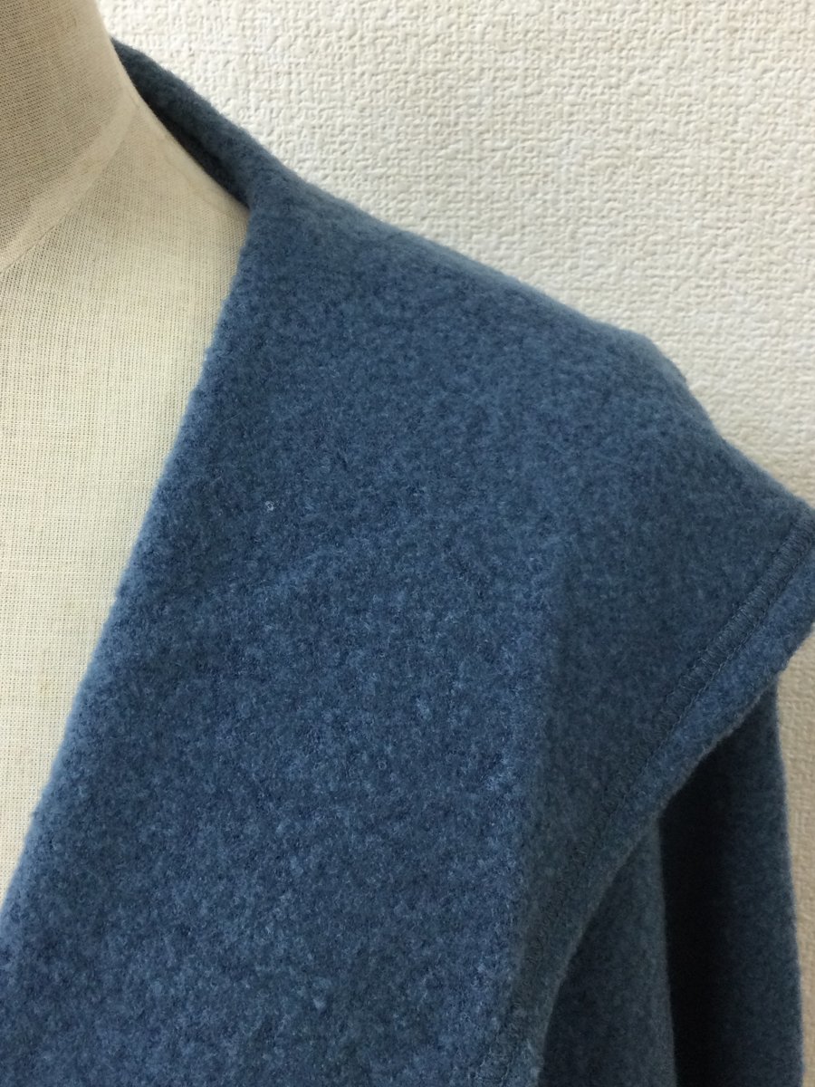 Grin グリン モスブルー フェルト調生地カーディガン 羽織りタイプ サイズ2_画像2