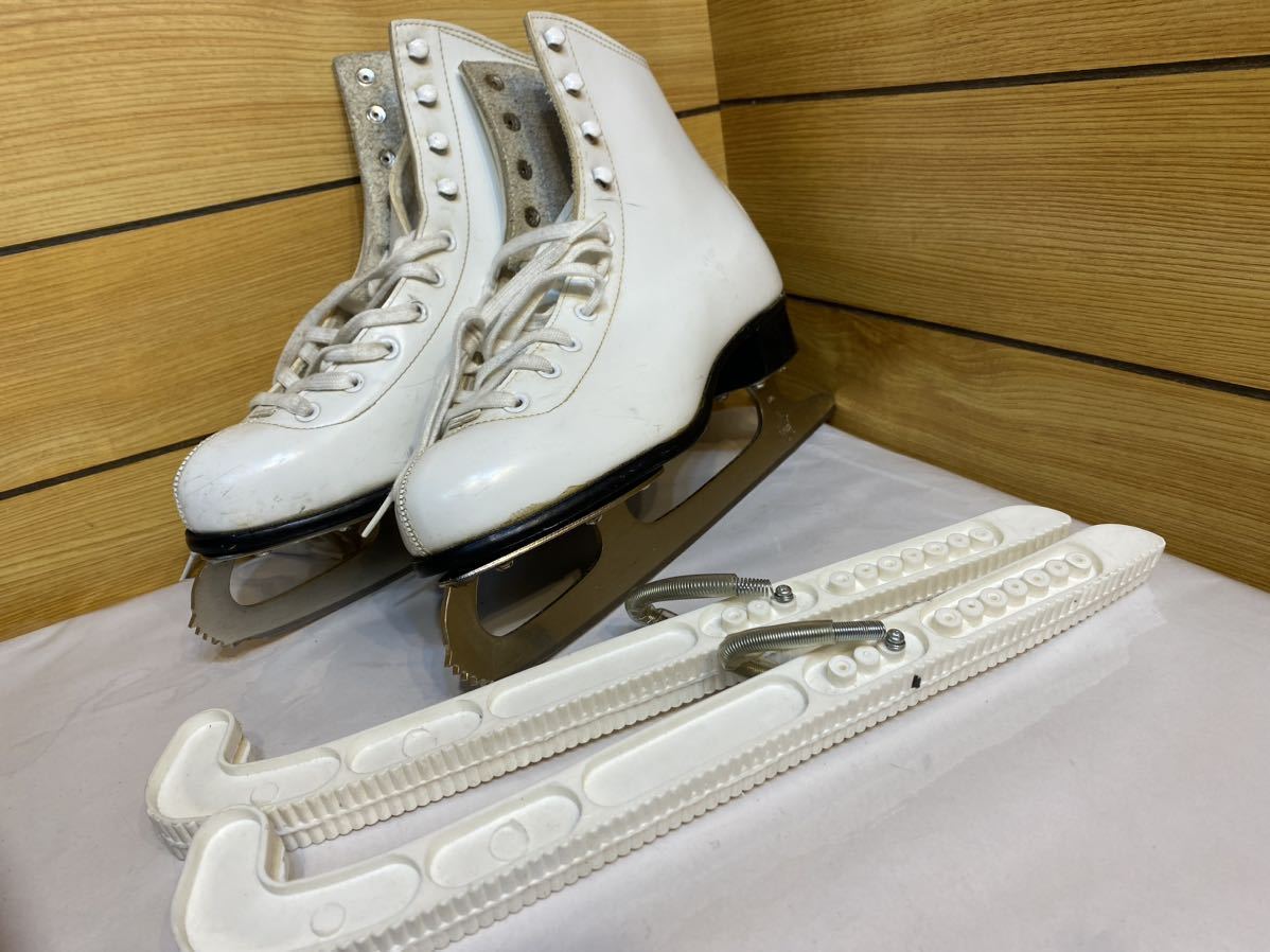 SLM フィギュアスケート靴 ホワイト 23.5cm 革製 キッズ 子供用 アイス