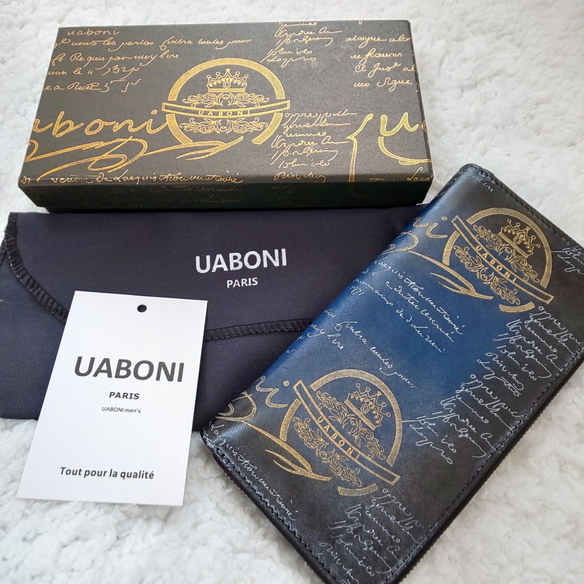 定価23万 特注限定品◆UABONI*ユアボニ*幻のパティーヌ*ラウンドファスナー長財布◆カリグラフィー 手染 本革 艶 希少