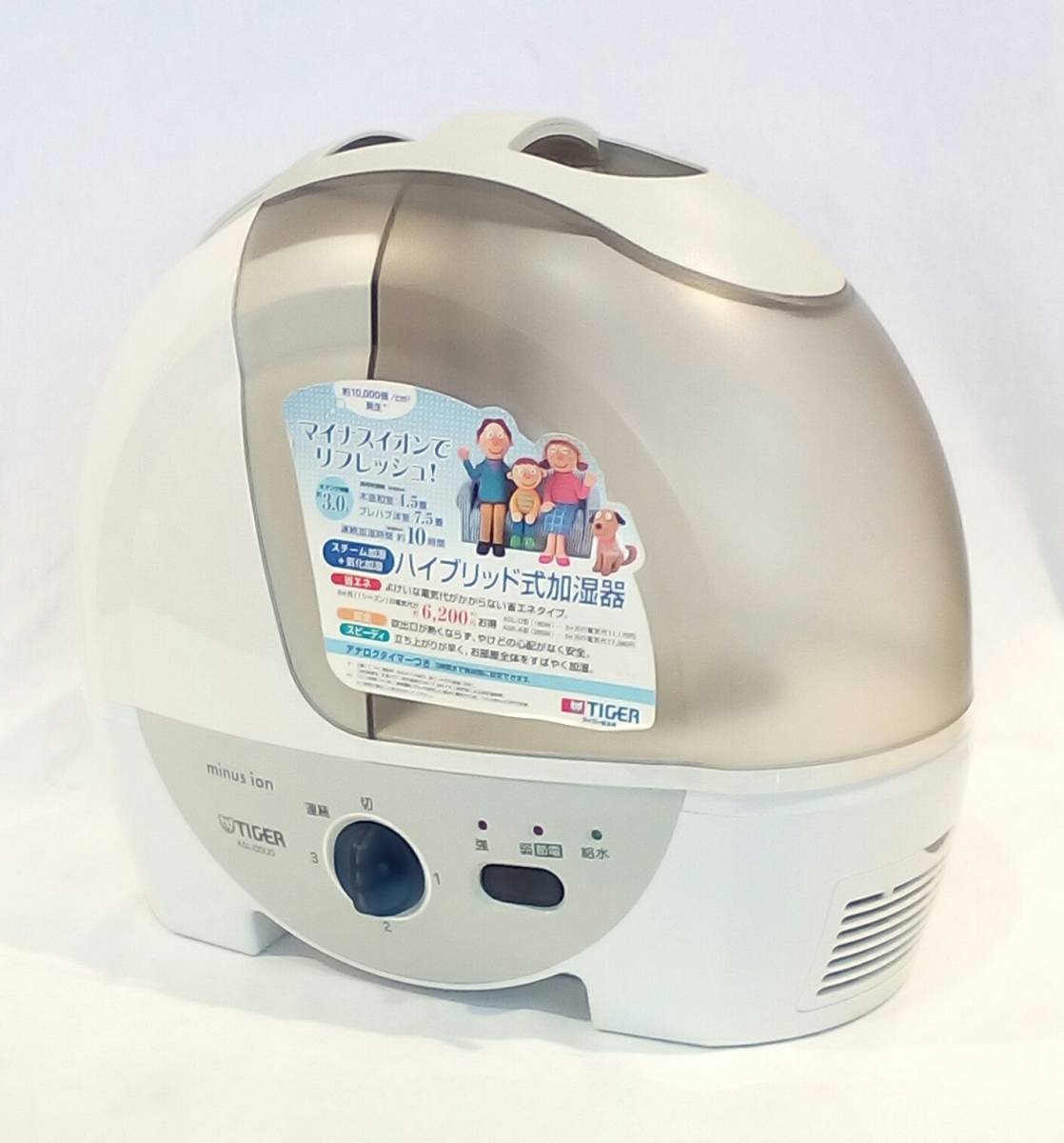 ○106○ TIGER ハイブリッド式加湿器　タイガー　ハイブリッド　加湿器　省エネ　マイナスイオン　スチーム_画像1