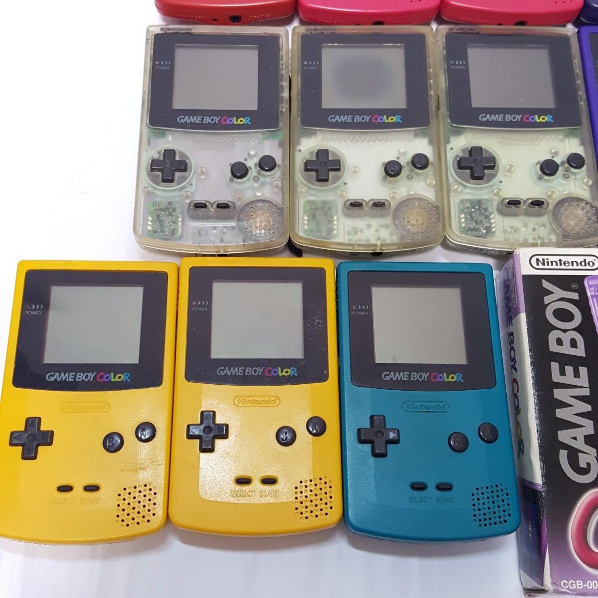 414) ゲームボーイカラー 本体 12台 まとめ 動作未確認 ジャンク CGB-001 Nintendo ニンテンドー 任天堂 GBC game boy color console_画像3