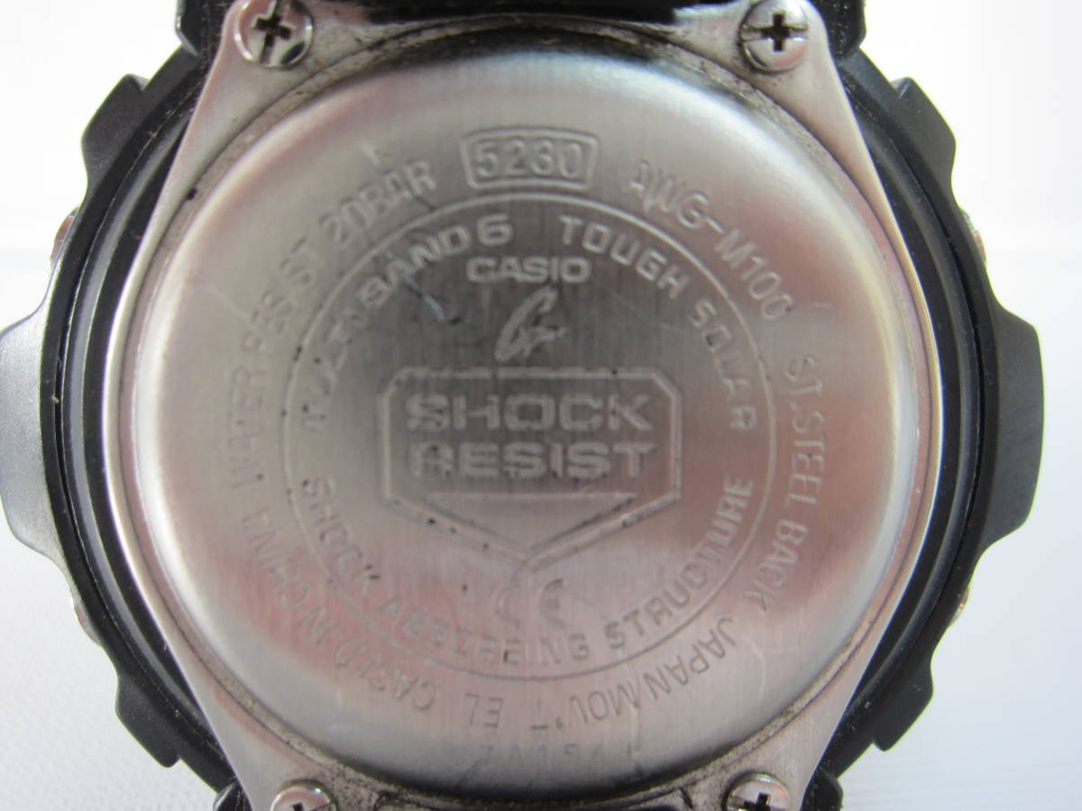 11E595◎CASIO カシオ G-SHOCK ジーショック　AWG-M100　5230　アナデジ メンズ 腕時計◎中古品_画像6