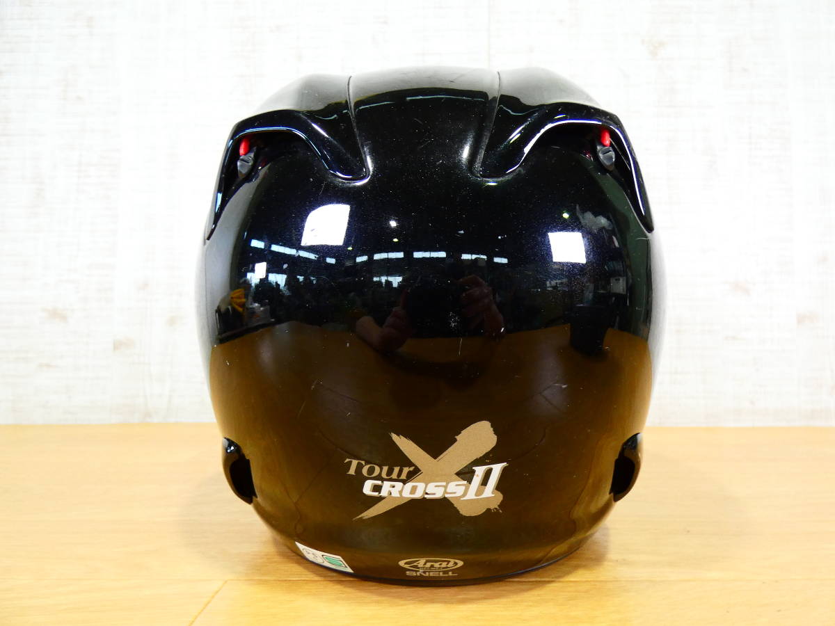 ◇Arai Tour CROSSⅡ アライ ツアークロス2 ブラック フルフェイスヘルメット 57・58cm Mサイズ SNELL M2005 ジャンク品＠100 _画像5