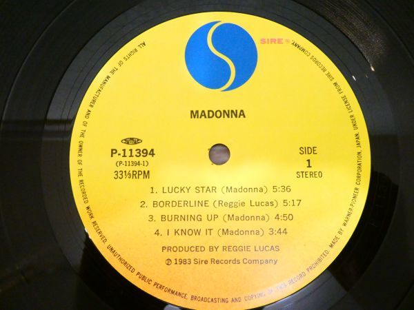S) ●(R-60) MADONNA マドンナ 「 BURNING UP 」 LPレコード 帯付き P-11394 @80_画像7