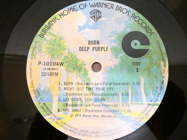 S) ●(R-57) Deep Purple「 BURN 紫の炎 」 LPレコード 帯付き P-10104W @80_画像6
