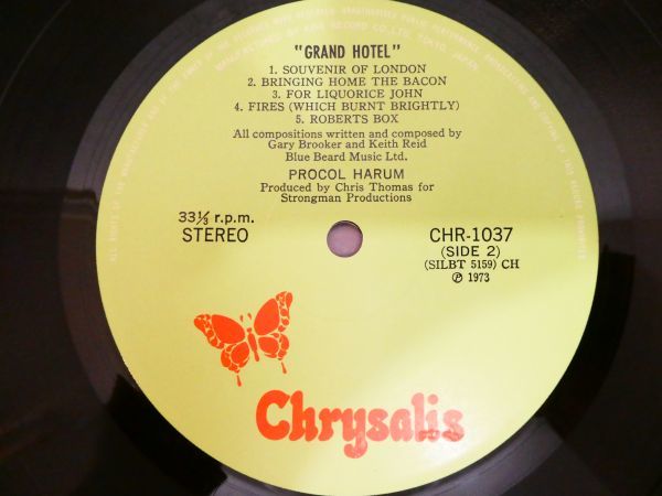 S) ●(R-49) PROCOL HARUM プロコル・ハルム「 Grand Hotel 」 LPレコード 帯付き CHR 1037 @80_画像10