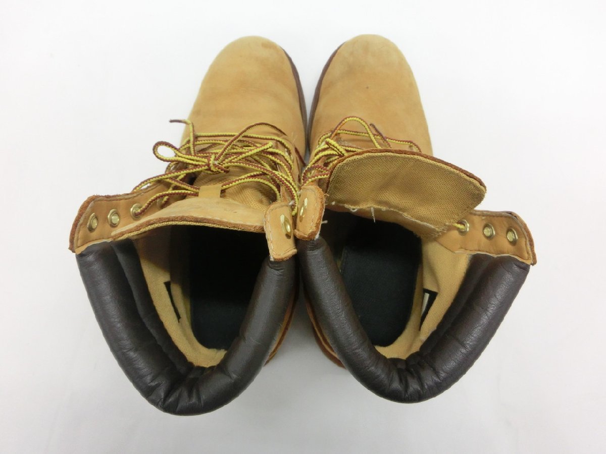 【O-5784】Timberland DEFENDER ティンバーランド レザーブーツ ワークブーツ シューズ 26cm ベージュ系 現状品【千円市場】_画像4