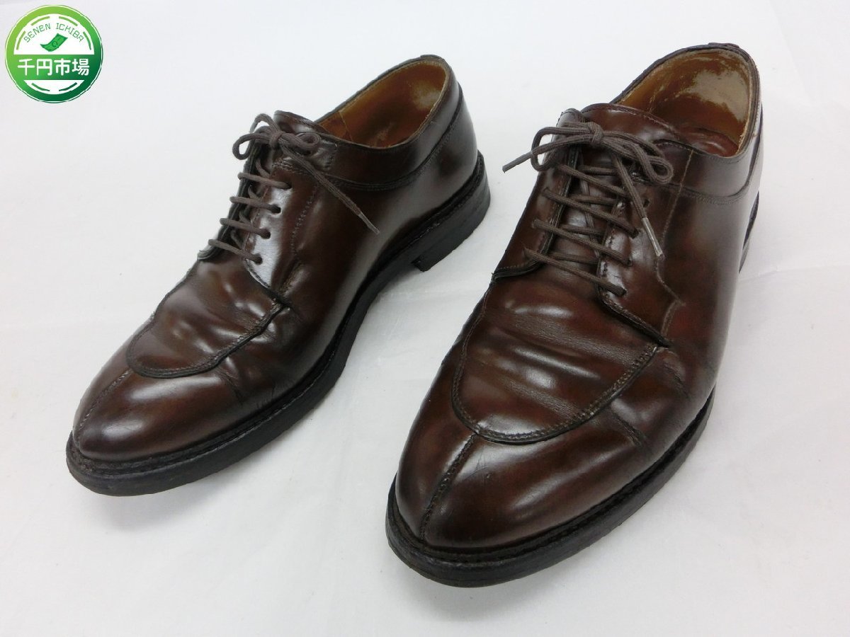 【O-5841】CROCKETT & JONES 95 SHELTON 7 1/2 E Uチップ プレーントゥ オードリー Audley ブラウン系【千円市場】_画像1