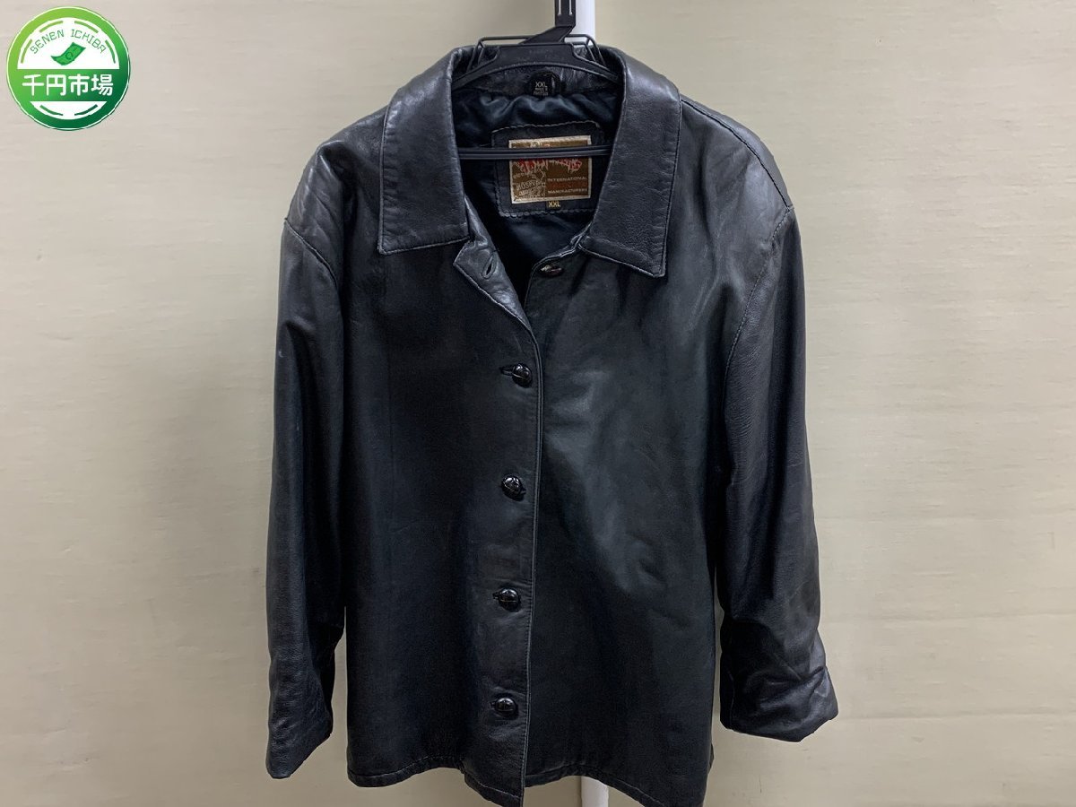 【NA-2903】TRAVELLER’S 本革 ジャケット JACKETS サイズXXL Echtes Leder レザー 現状品【千円市場】_画像1