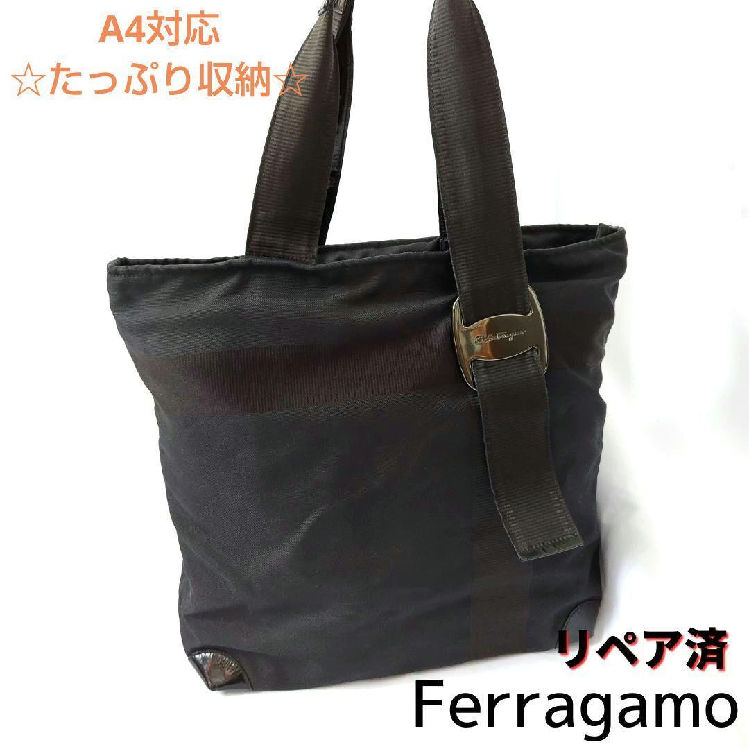 サルヴァトーレ・フェラガモ【Ferragamo】ヴァラ トートバッグ 黒_画像1