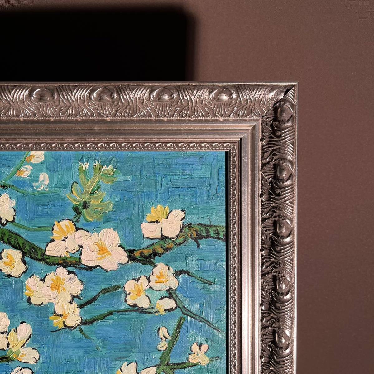 手書き油絵 ゴッホ 花咲くアーモンドの枝 額付 絵画 インテリア 手書き油絵 ゴッホ 花咲くアーモンドの枝 額付 絵画 インテリア