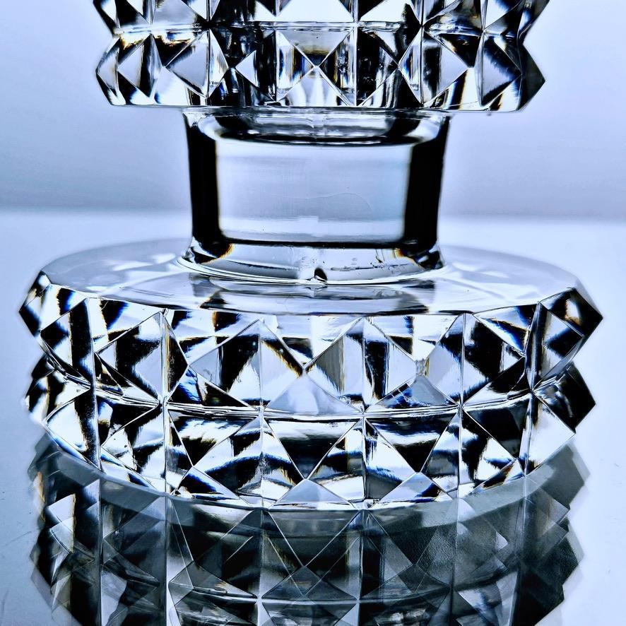 輝くオールドサンルイSTLOUIS ダイヤモンドのキャンドルホルダー 燭台 ランプ オブジェ 置物 1930'sフランスアンティーク バカラ_画像5