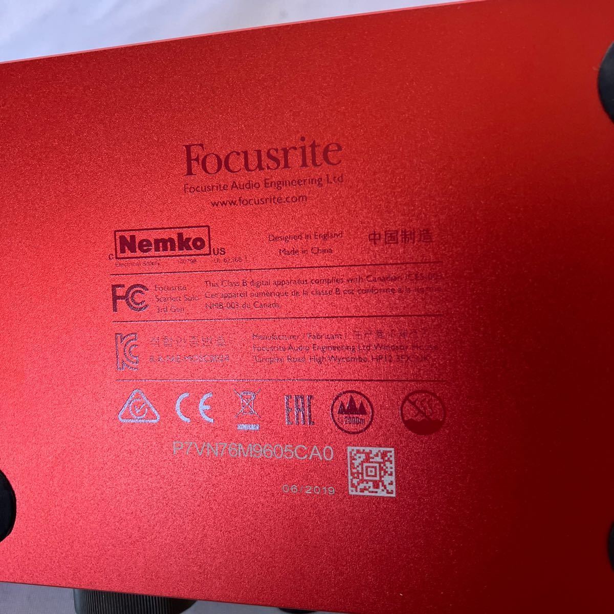 □【500円スタート】 Focusrite Scarlett Solo 第 3 世代オーディオ インターフェイス 本体のみ 美品_画像7