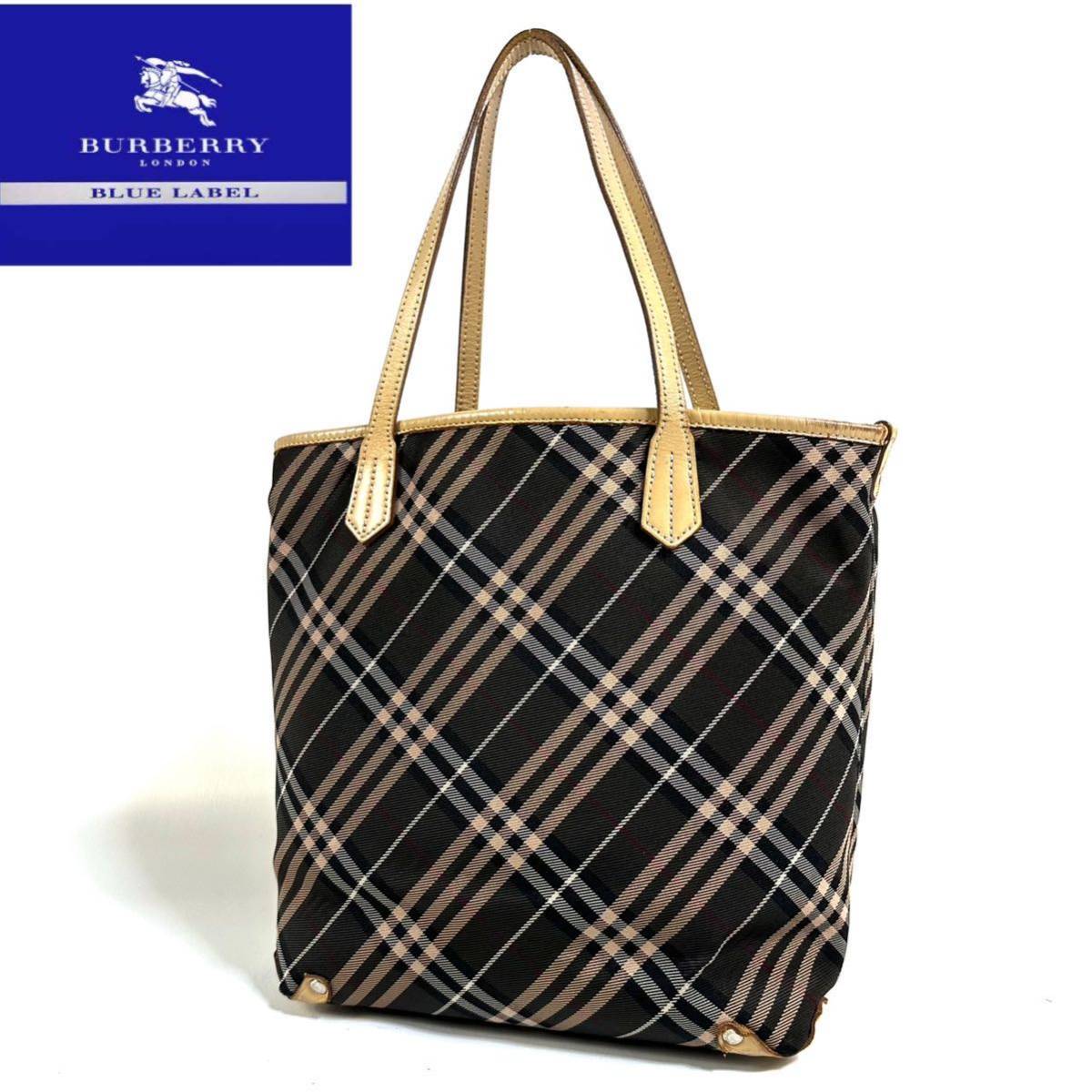 BURBERRY BLUE LABEL バーバリー バック ノバチェック レザー-