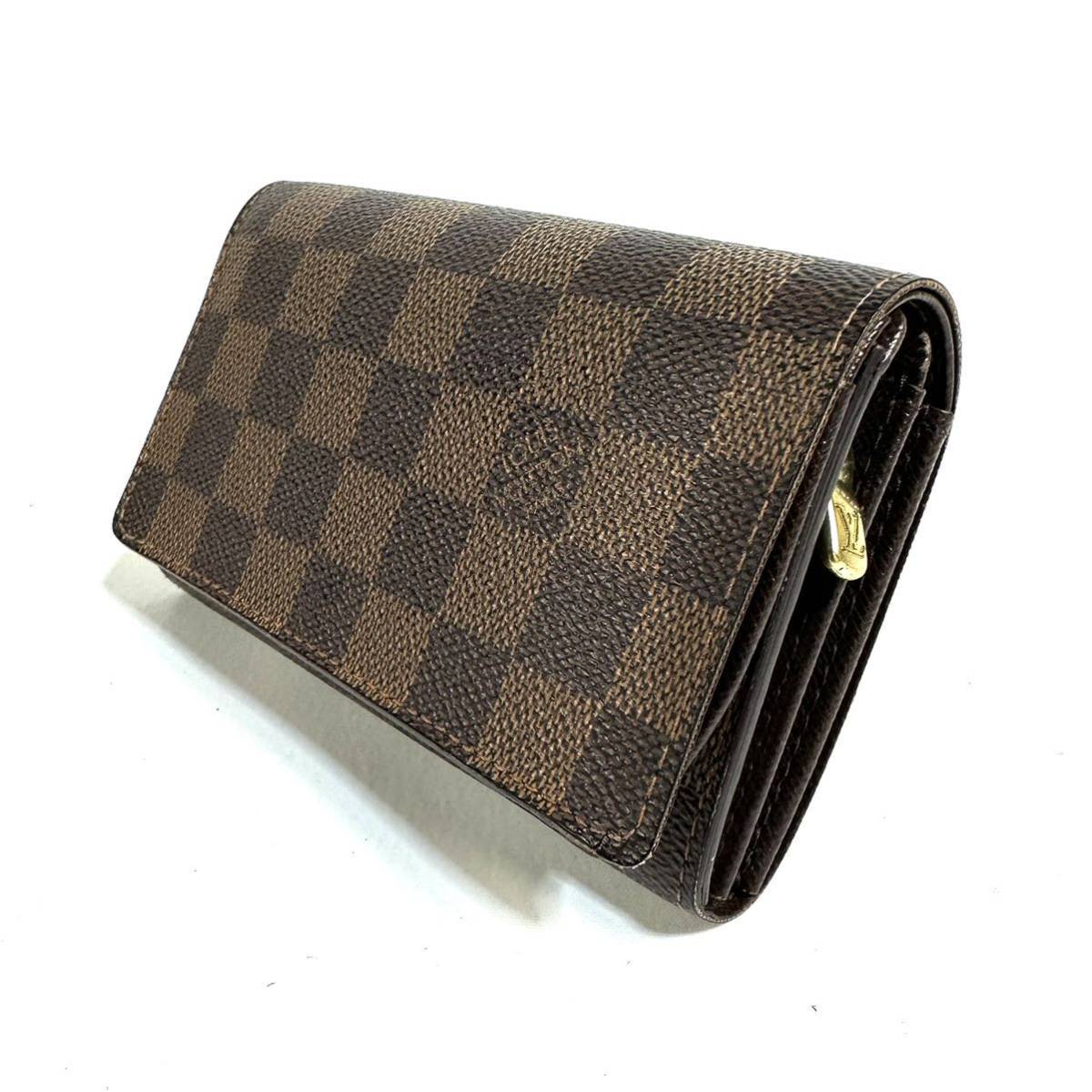 【極美品】LOUIS VUITTON ルイ ヴィトン ダミエ ポルトフォイユトレゾール 2つ折り 財布 ジッピー ウォレット N61736 保存箱 保存袋付き_画像3