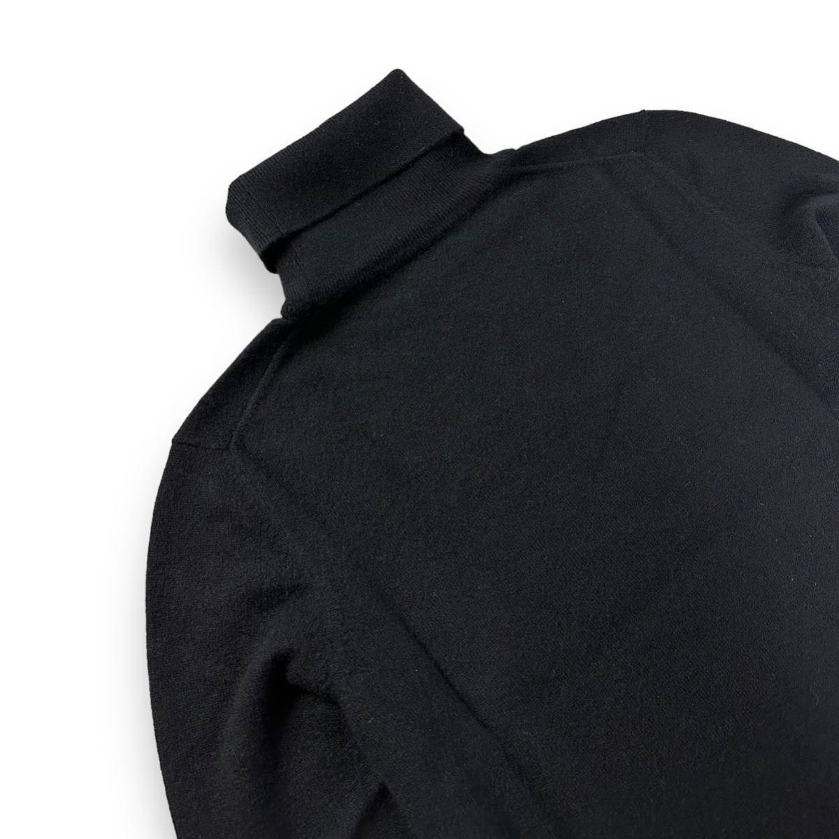 【最高級】HERMES エルメス カシミヤ 100% 長袖 タートルネック ニット セーター ブラック40サイズ イタリア製