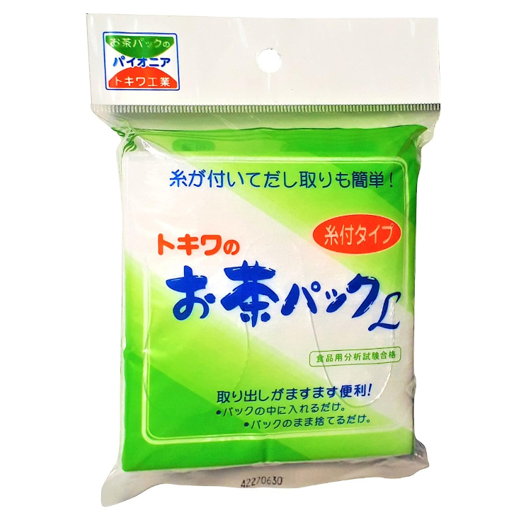 トキワ工業 お茶パック 約11×10.5 袋入り26枚 糸付お茶パックL 日本製 ティーパック_画像1