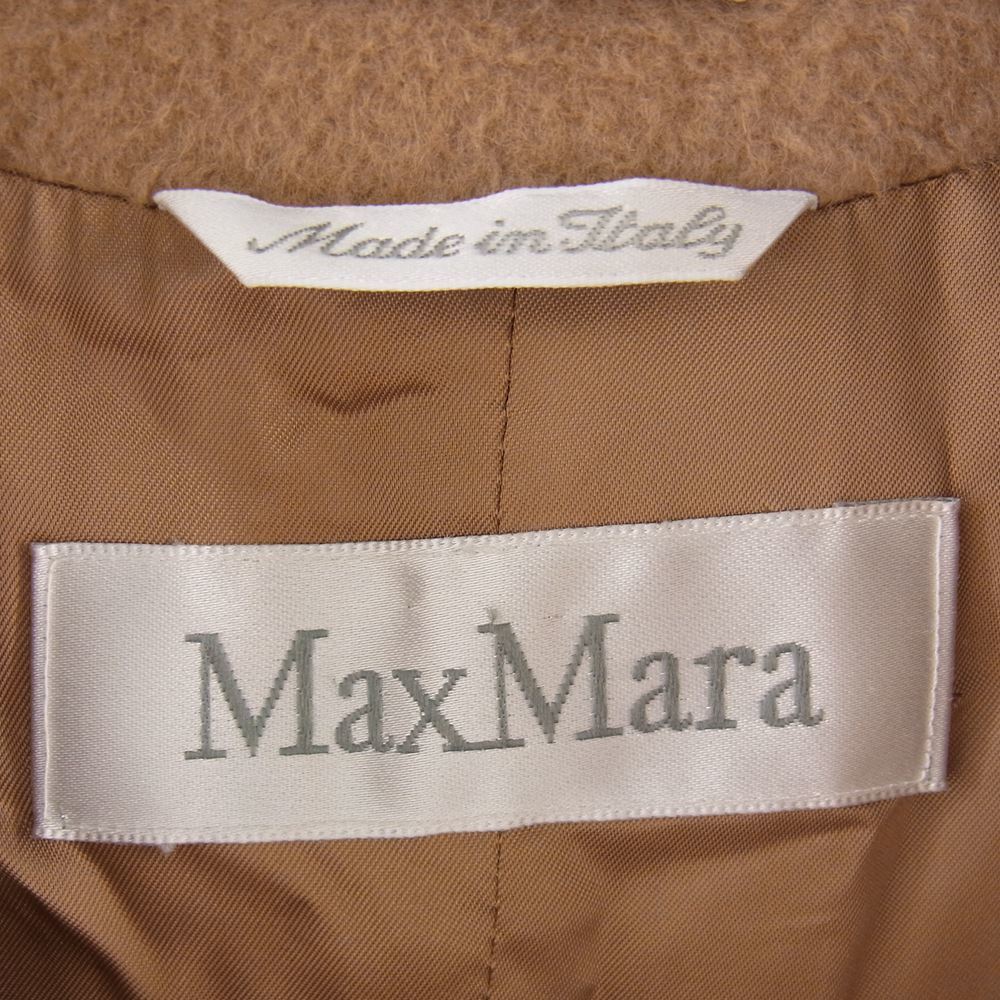MAX MARA マックスマーラ 73136 白タグ イタリア製 ピュアキャメル ショールカラー ロング コート ベージュ系 【中古】_画像4
