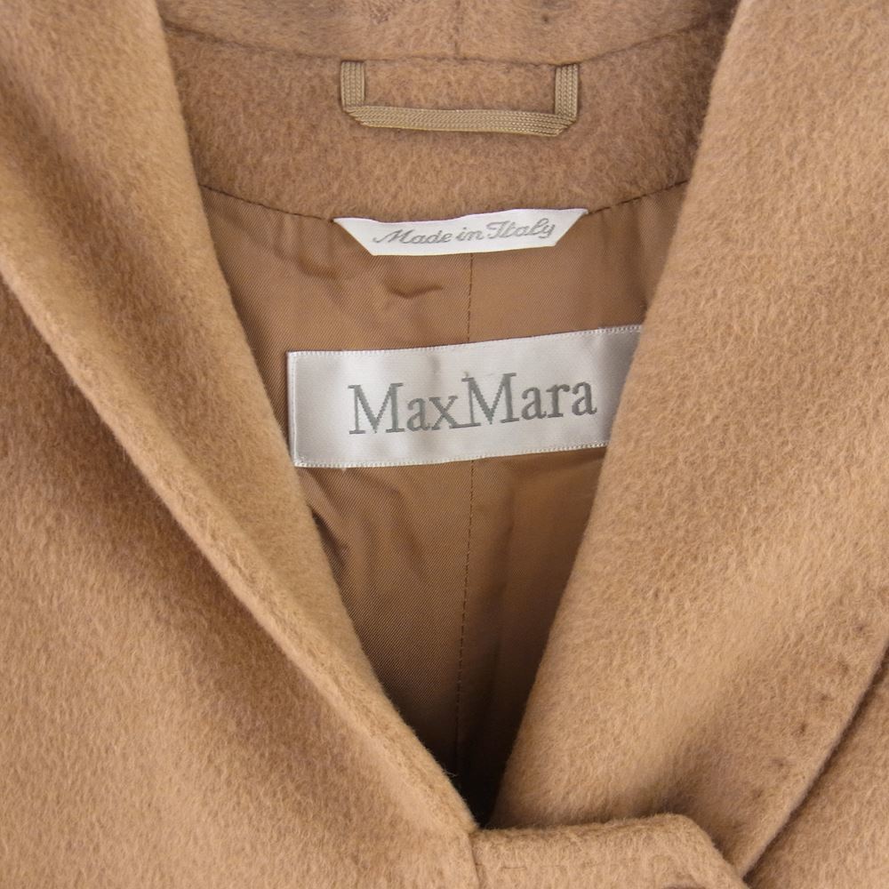 MAX MARA マックスマーラ 73136 白タグ イタリア製 ピュアキャメル ショールカラー ロング コート ベージュ系 【中古】_画像3