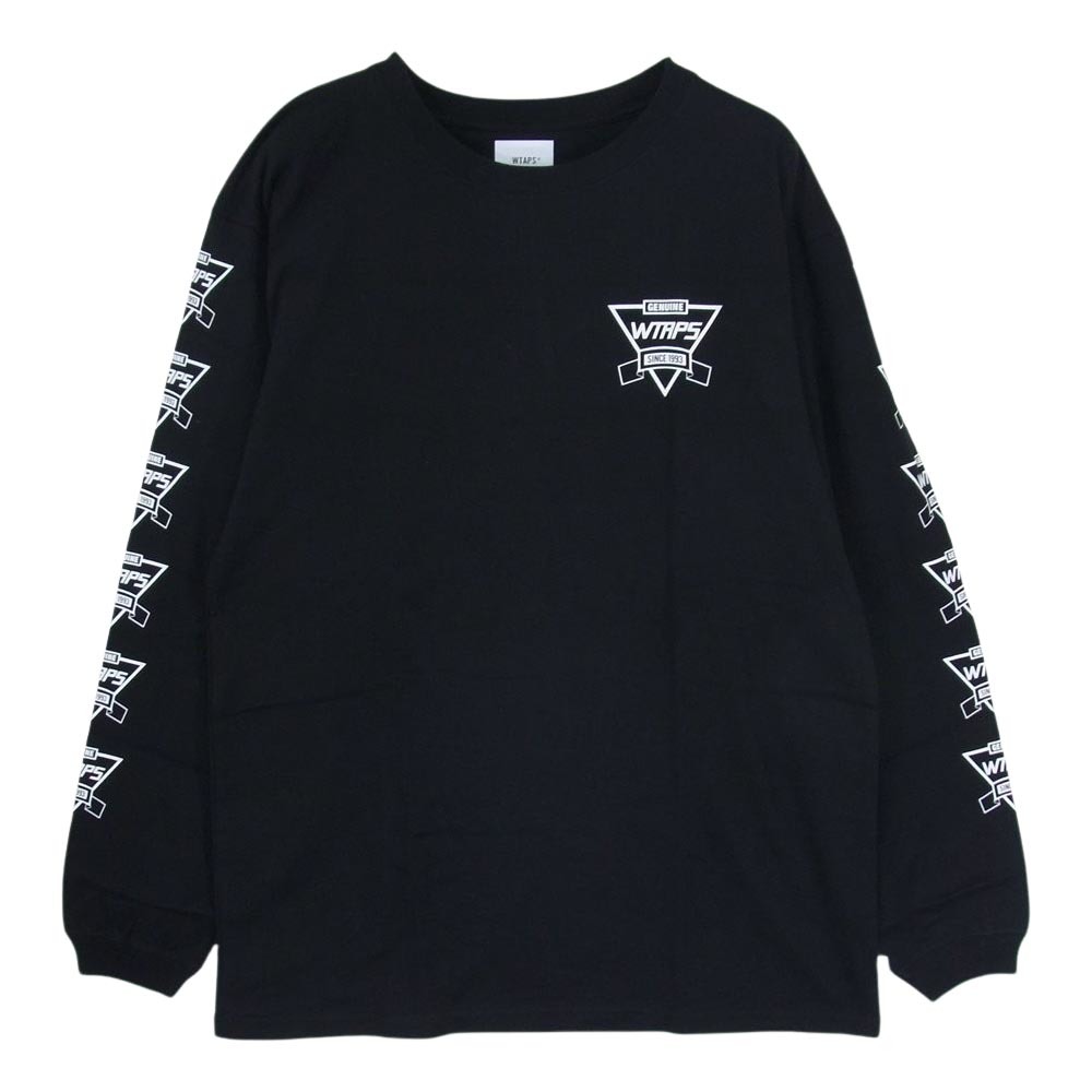 WTAPS ダブルタップス 18ss LIMITS GENUINE LS TEE クルーネック 丸首 カットソー 長袖 Tシャツ ブラック系 02【中古】_画像1