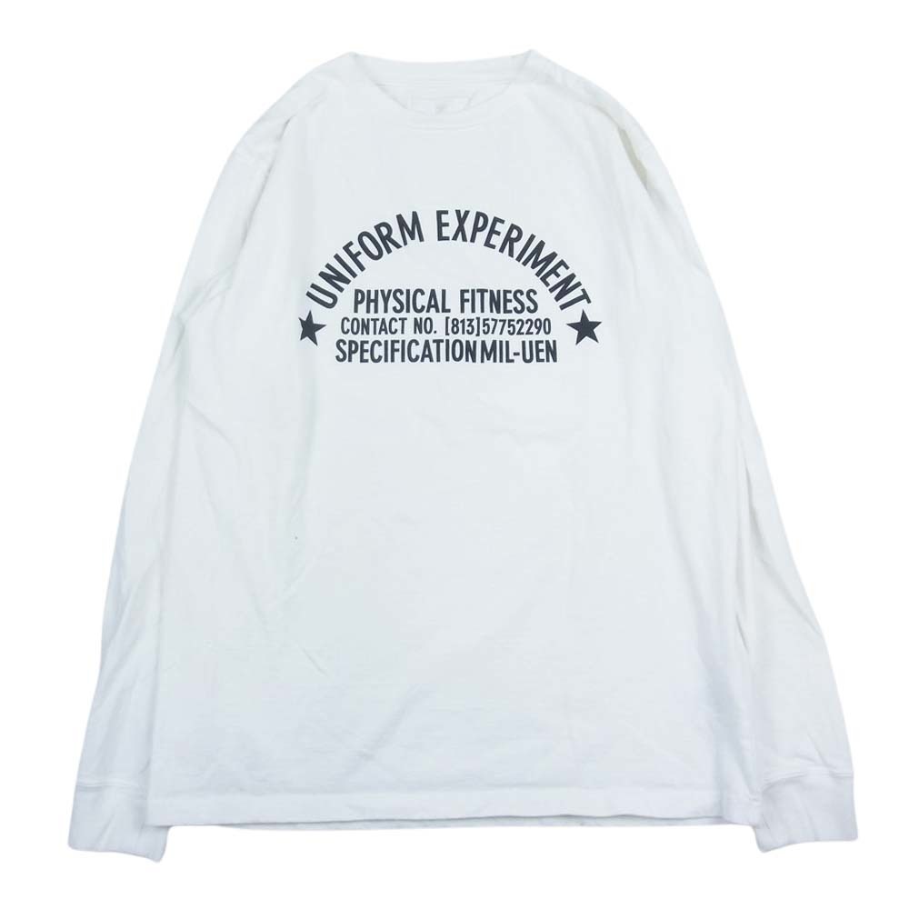 uniform experiment ユニフォームエクスペリメント UE-189062 REVERSIBLE TEE プリント 長袖Tシャツ ホワイト系 2【中古】_画像1